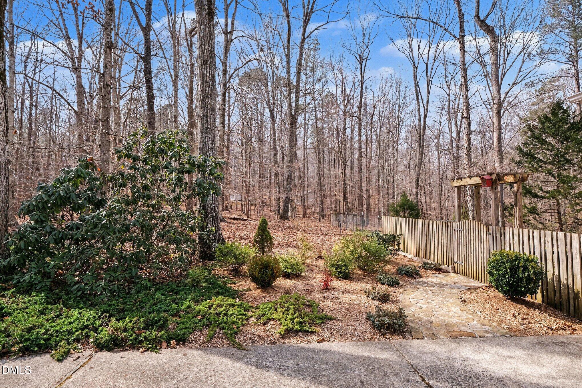2404 Bane Road Efland, NC 27243 - Photo 4 of 46 a backyard of a house with large trees and plants