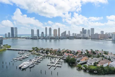 a view of a lake and a city