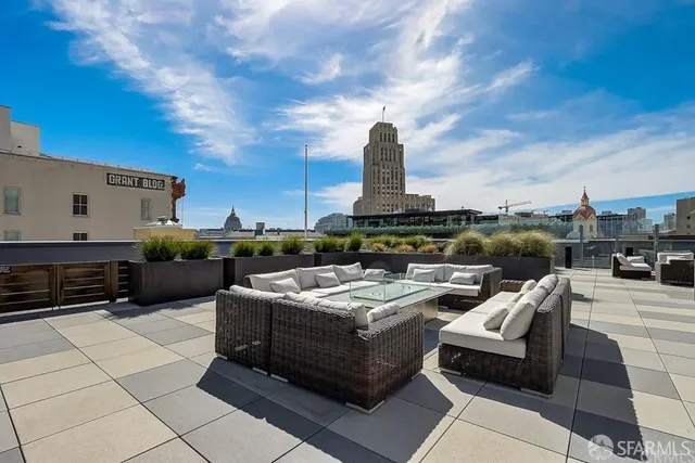 a terrace view with seating space