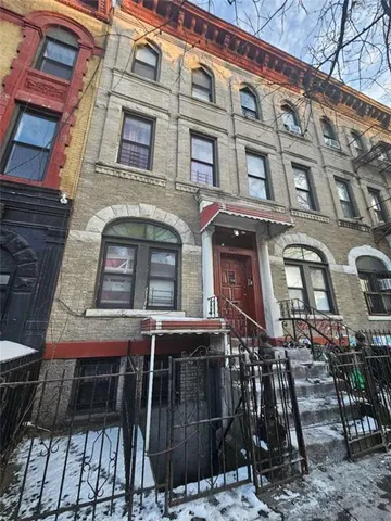 a front view of a building