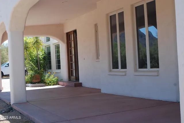 a view of a glass door