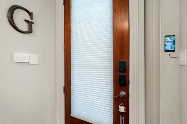 a view of a room with storage