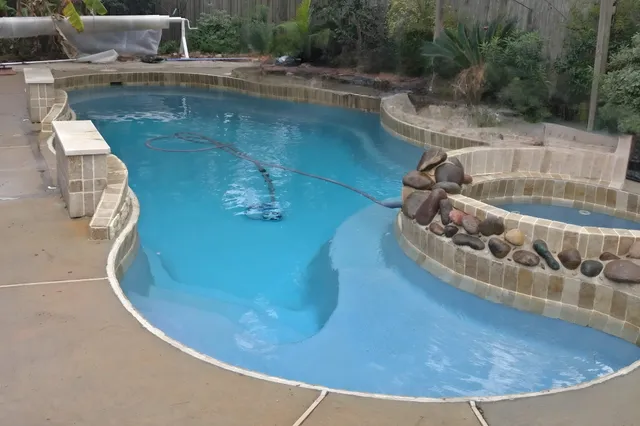 a view of a swimming pool