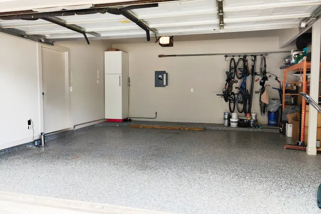 a view of a room with storage