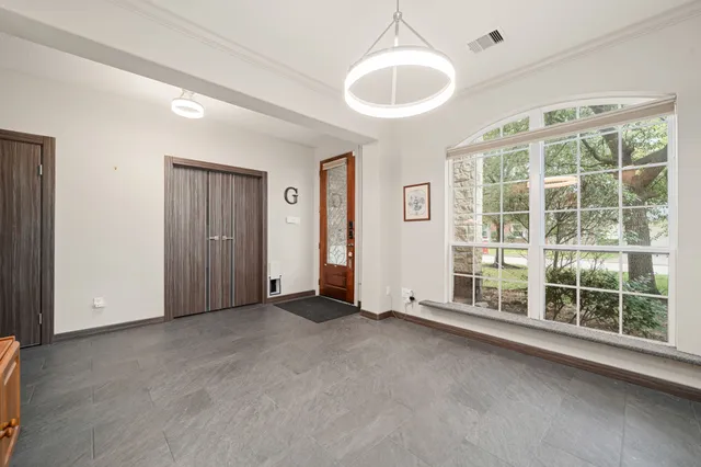 an empty room with windows