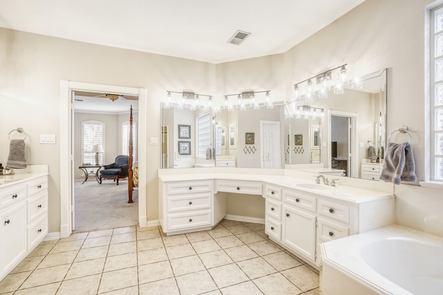 5308 Mountain Grove Court Spring, TX 77379 - Photo 17 of 31 With a built-in vanity and timeless tile flooring that spans the room, this bathroom combines style and function.