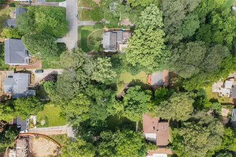 a view of a yard with a tree