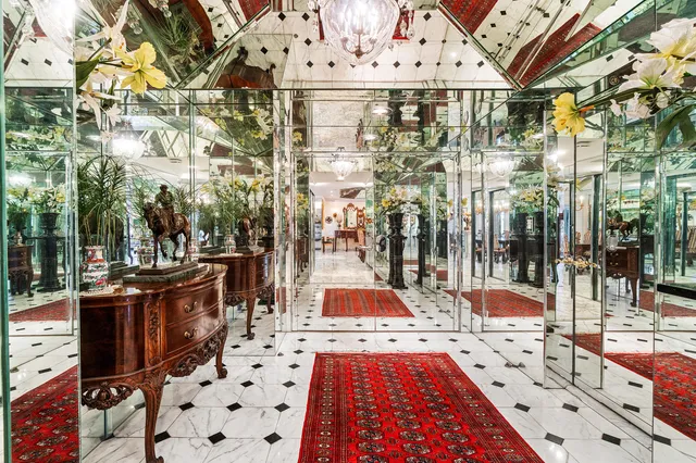 a view of a dining area with furniture