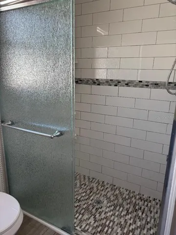 a bathroom with a shower