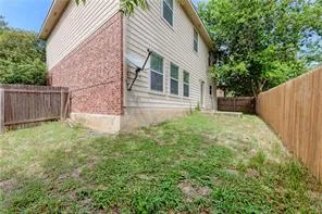 a view of backyard of house