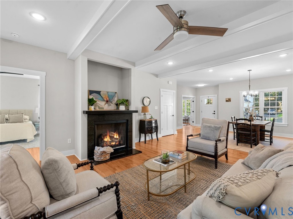 9018 Mahogany Drive Chesterfield, VA 23832 - Photo 19 of 49 Living area featuring beamed ceiling, recessed lig