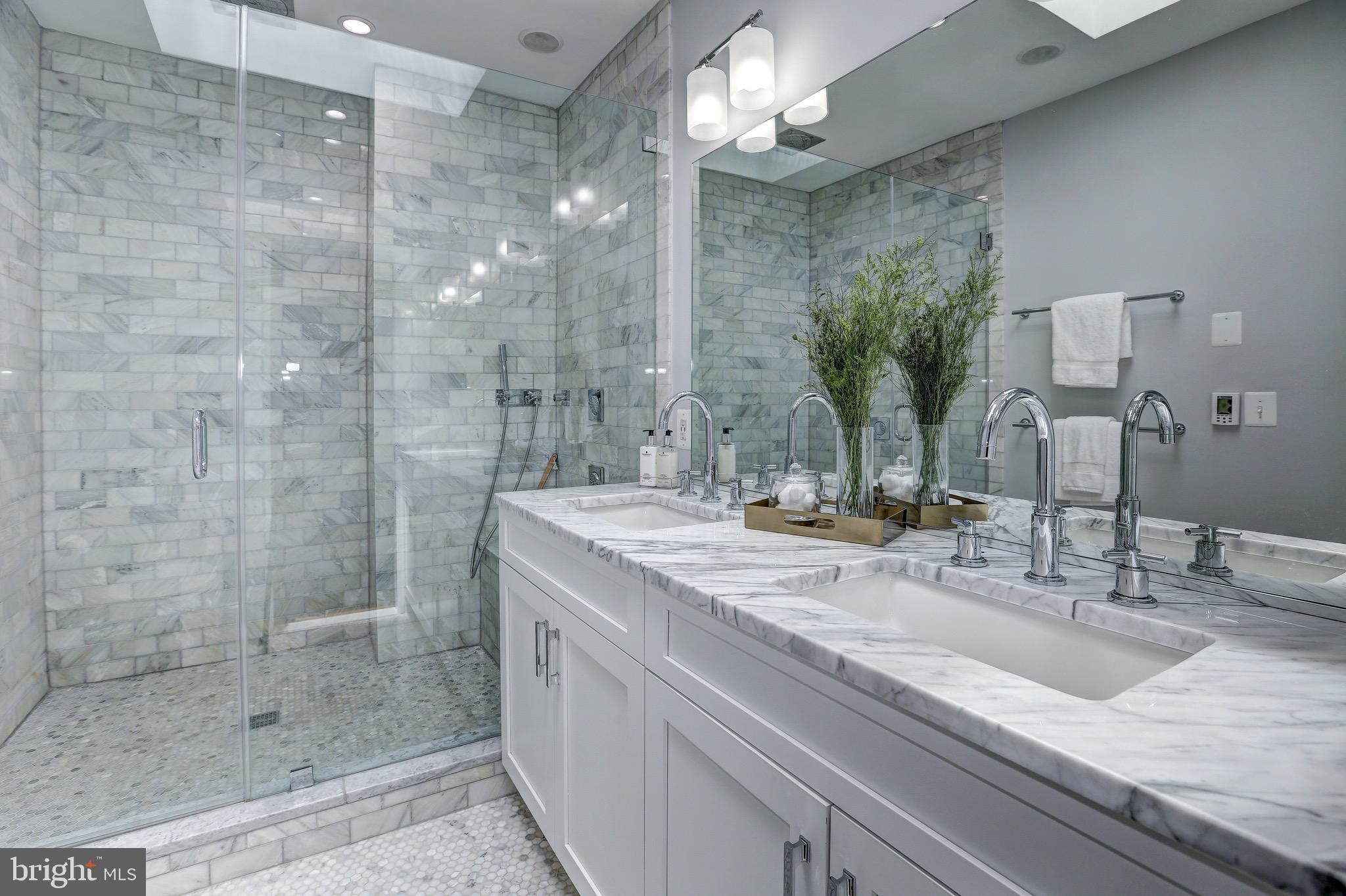 1928 37th Street Northwest Washington, DC 20007 - Photo 15 of 29 White Marble Bathroom