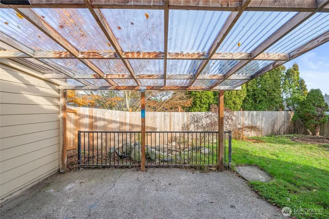 a house view with a garden space