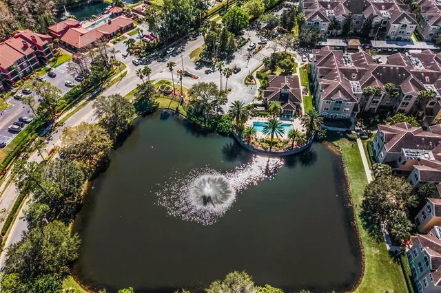 a view of a lake with a house