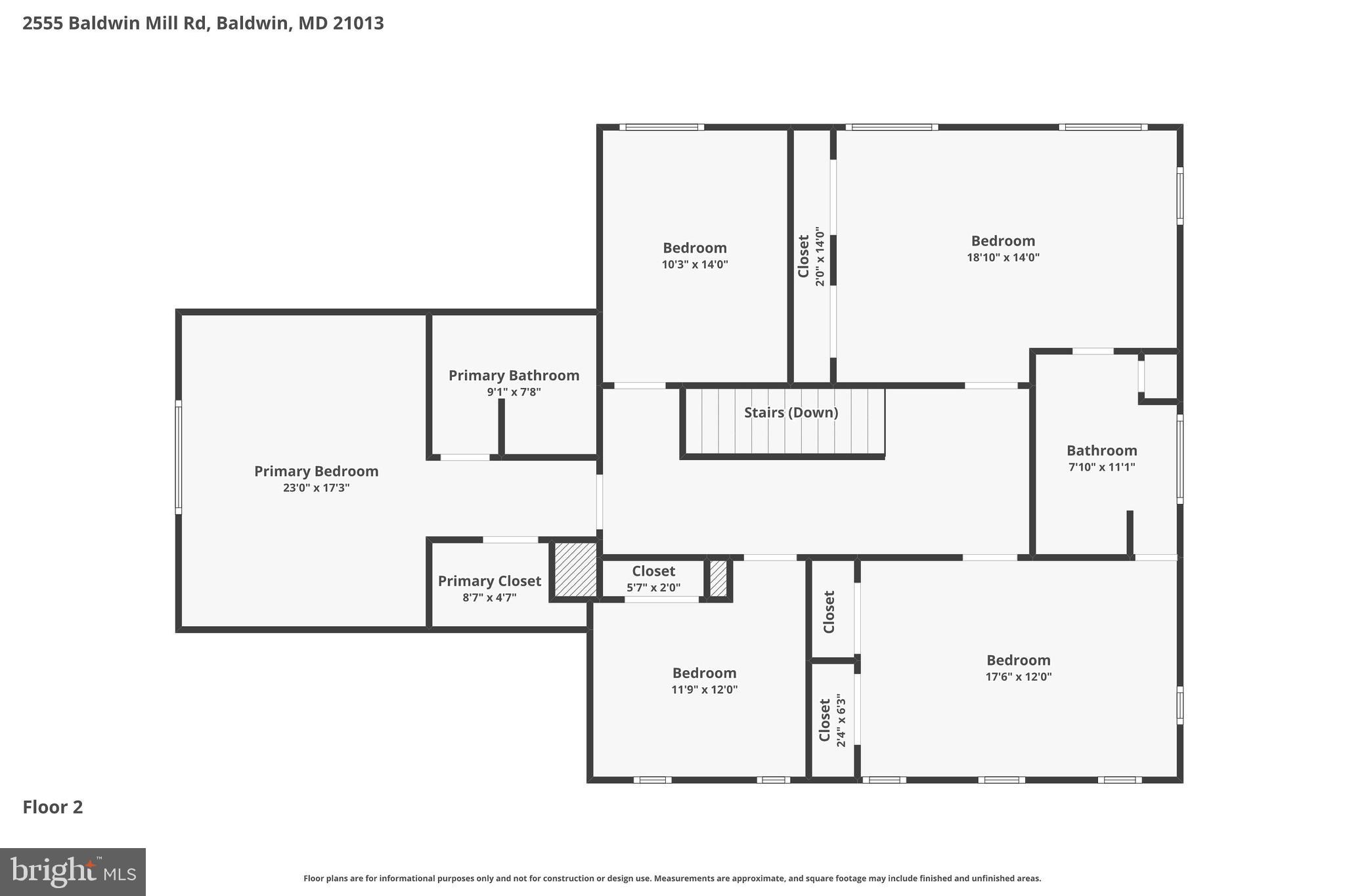 2555 Baldwin Mill Road Baldwin, MD 21013 - Photo 109 of 110 Upstairs Floor Plan