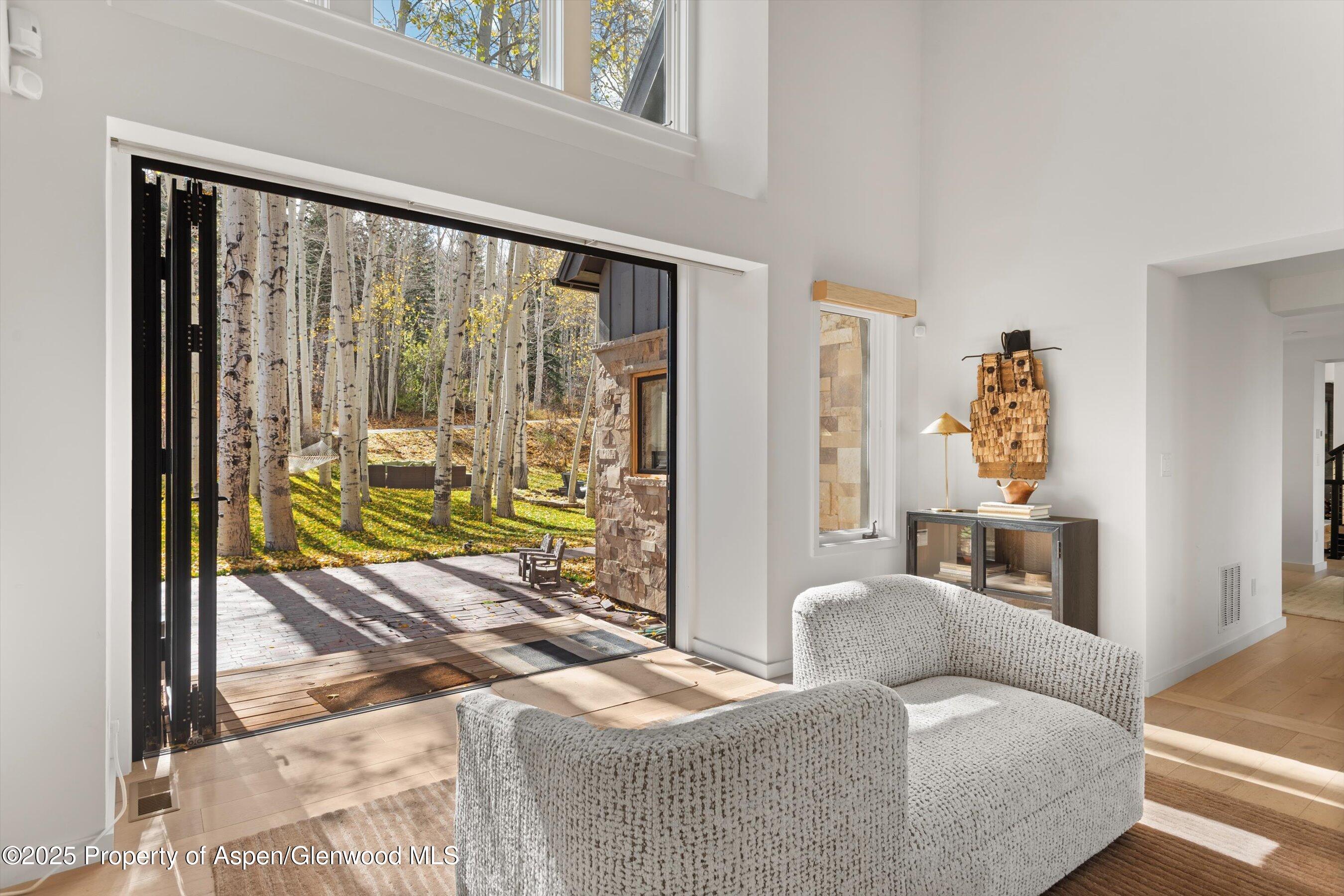 626 Faraway Road Snowmass Village, CO 81615 - Photo 8 of 23 a living room with furniture and a floor to ceiling window