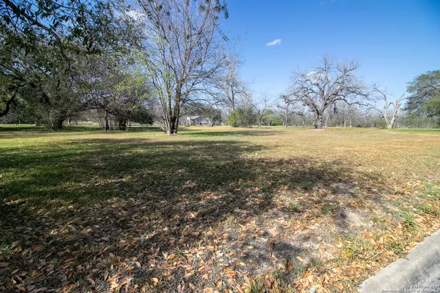 a view of outdoor space with trees all around