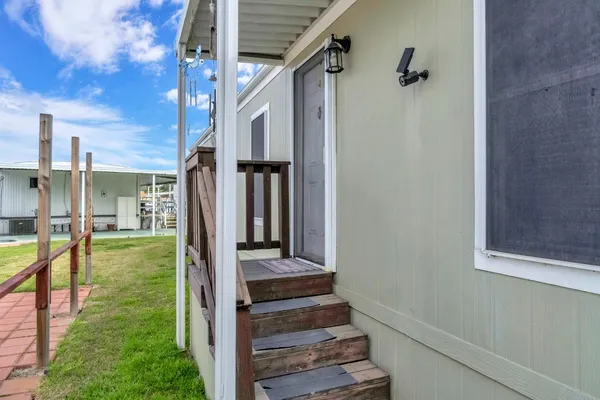 a view of an outdoor space and deck