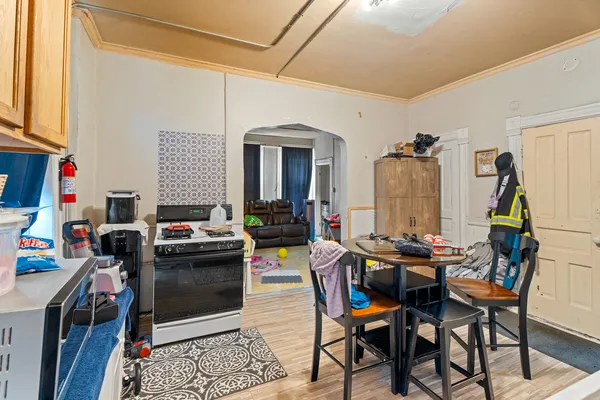 a living room with furniture and a couch