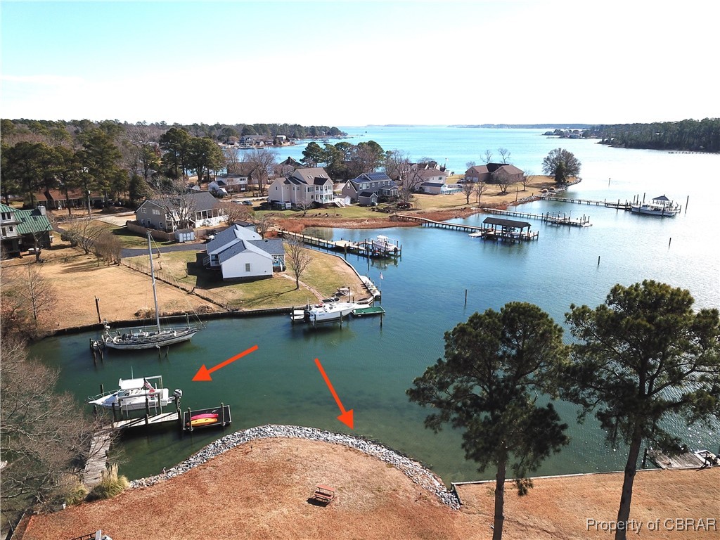 109 Chismans Point Road Seaford, VA 23696 - Photo 2 of 48 Drone / aerial view featuring a water view