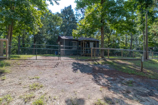a view of backyard with green space
