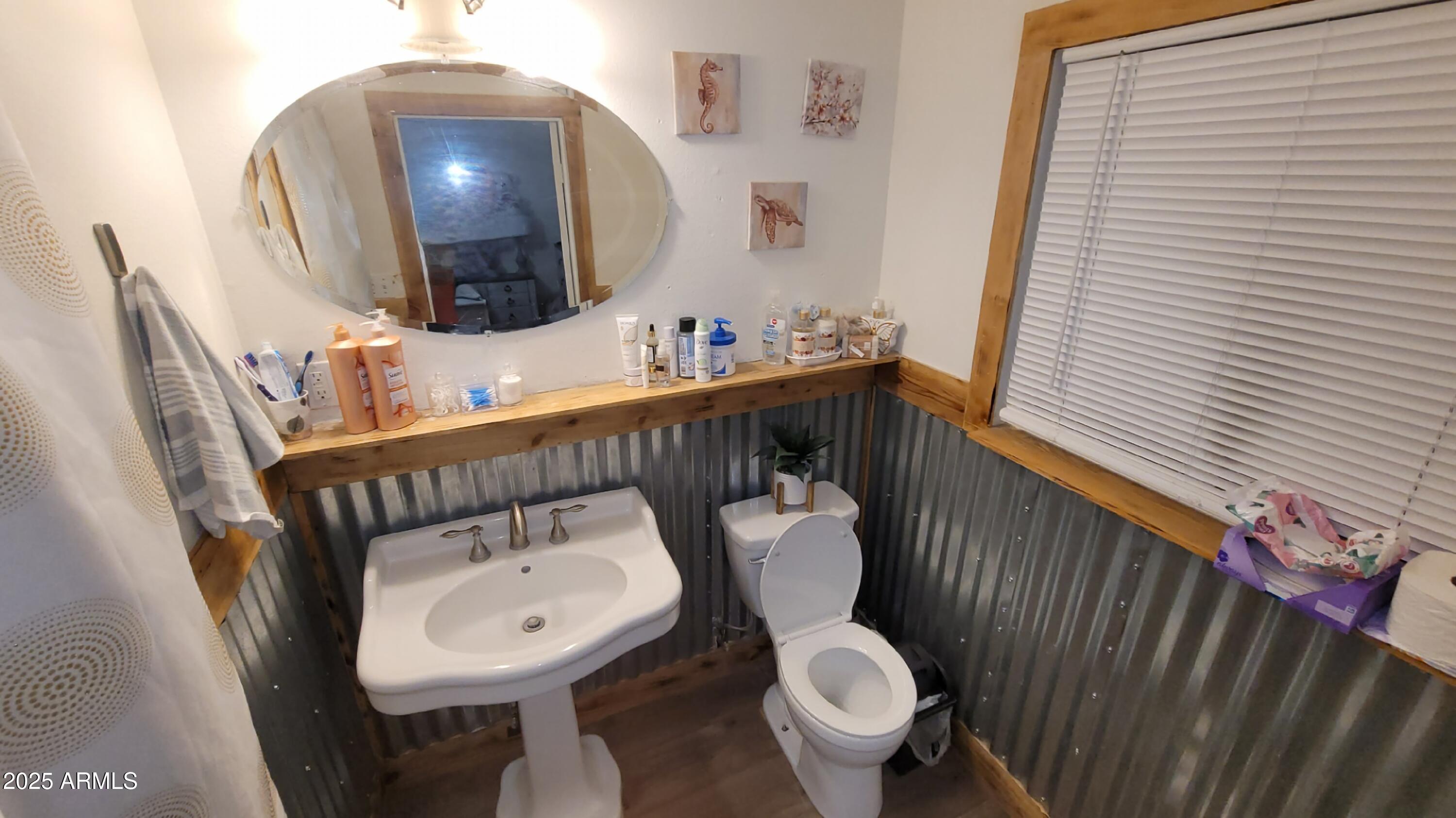 522 South Cortez Road Apache Junction, AZ 85119 - Photo 40 of 48 a bathroom with a toilet a sink and mirror