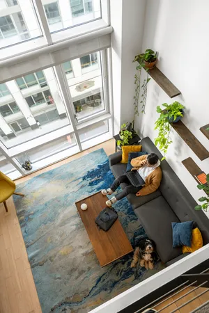 a living room filled with furniture