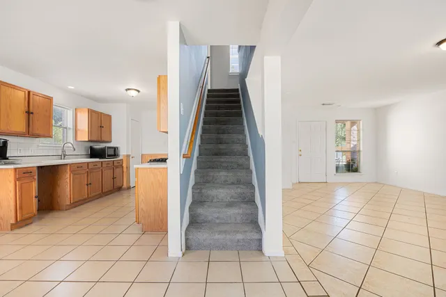 an empty room with windows