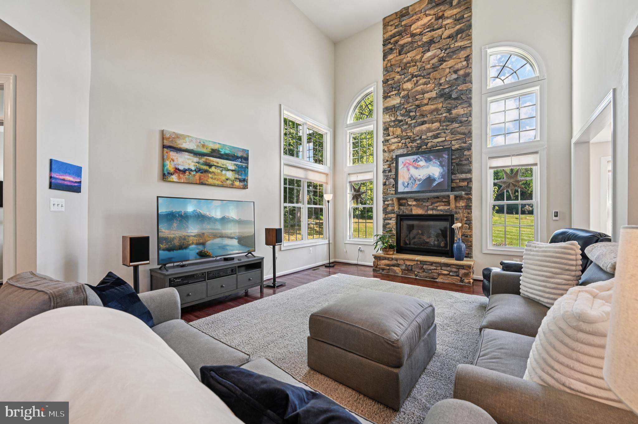 4884 Castlebridge Road Ellicott City, MD 21042 - Photo 20 of 130 a living room with furniture a fireplace and a flat screen tv