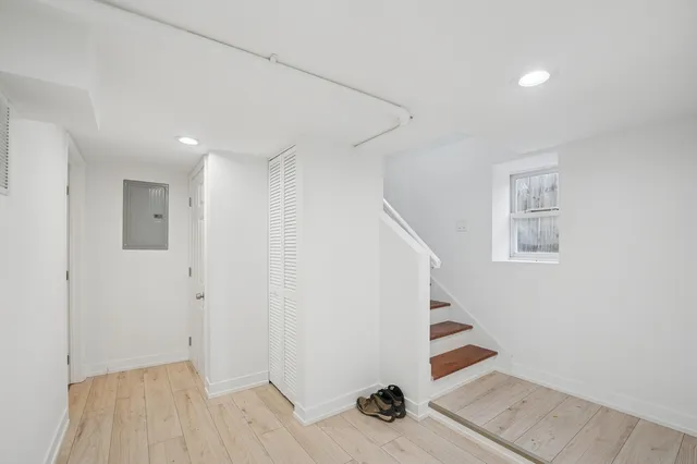 a view of an entryway with stairs