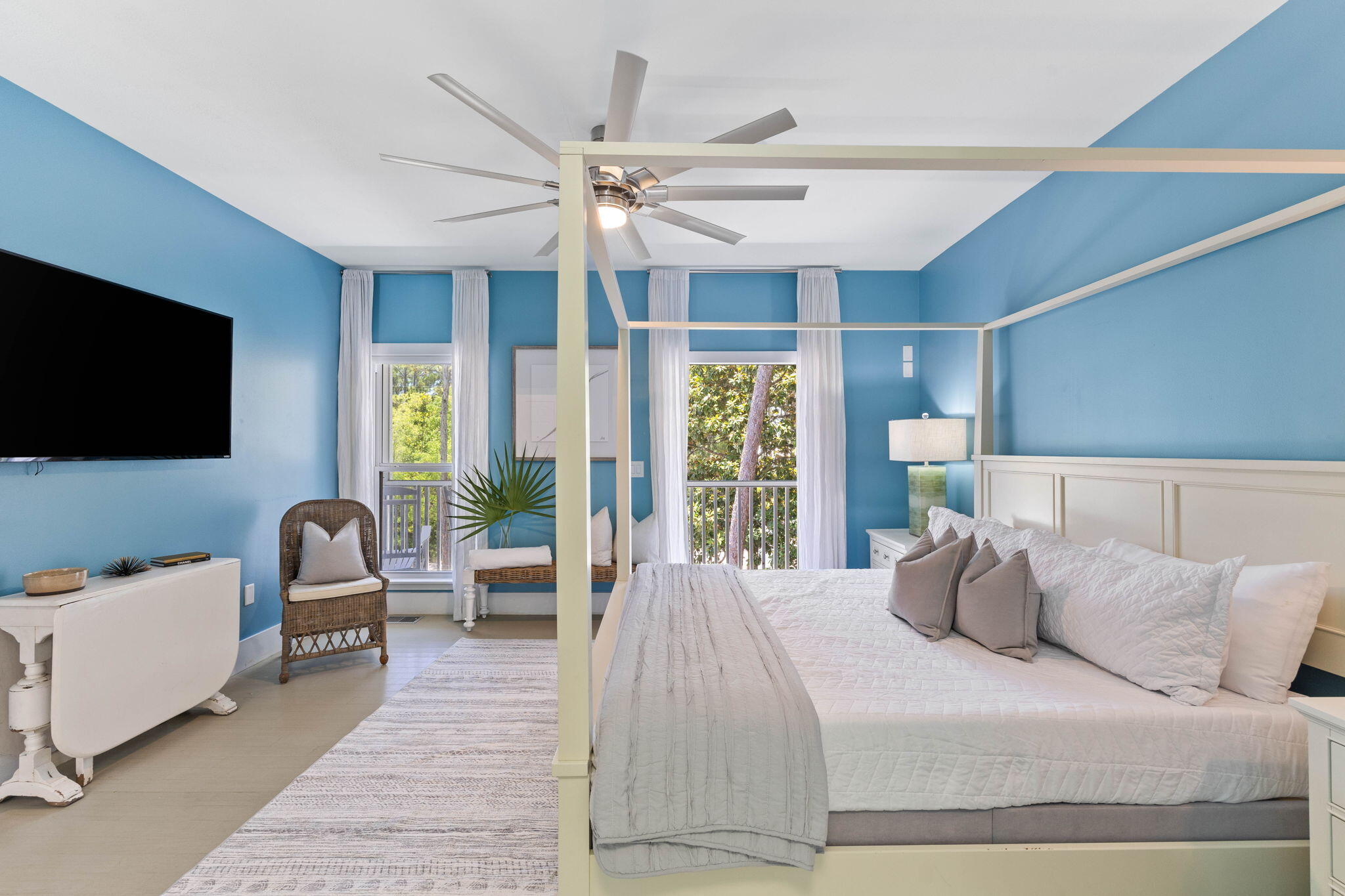 429 Montigo Avenue Santa Rosa Beach, FL 32459 - Photo 29 of 62 a bedroom with a bed and a flat screen tv