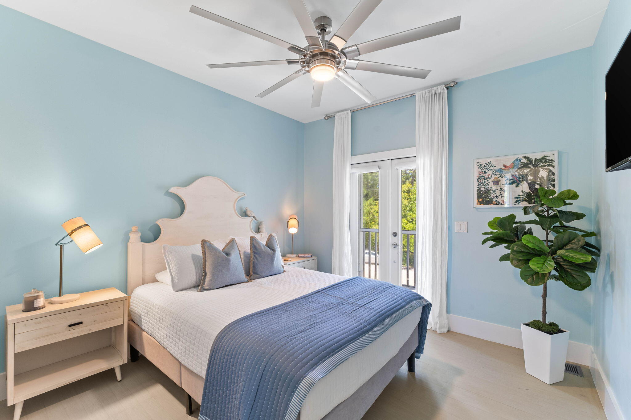 429 Montigo Avenue Santa Rosa Beach, FL 32459 - Photo 35 of 62 a bedroom with bed and a chandelier