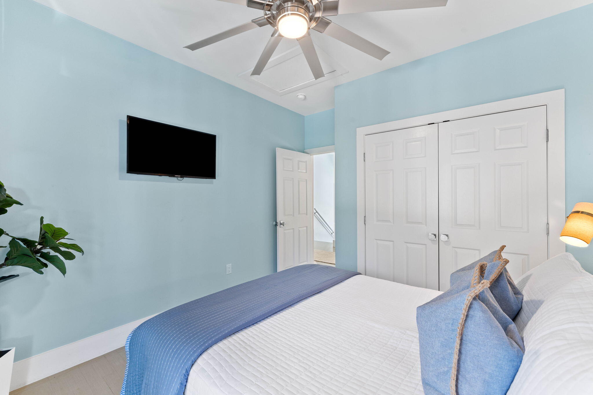 429 Montigo Avenue Santa Rosa Beach, FL 32459 - Photo 36 of 62 a bedroom with a bed and a flat screen tv