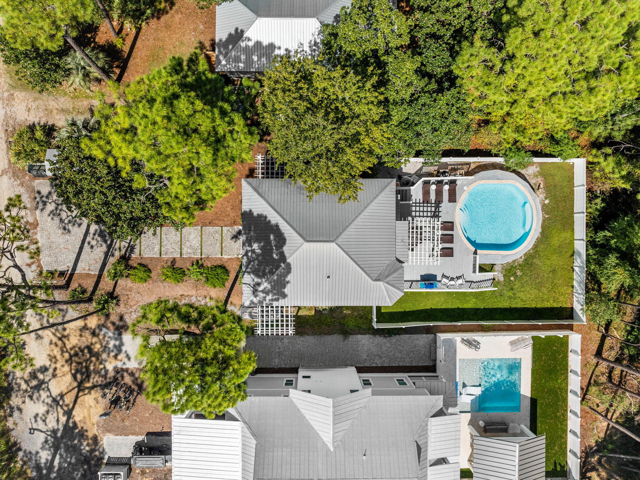 429 Montigo Avenue Santa Rosa Beach, FL 32459 - Photo 44 of 62 an aerial view of a house with swimming pool and big yard