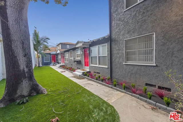 a view of wooden door
