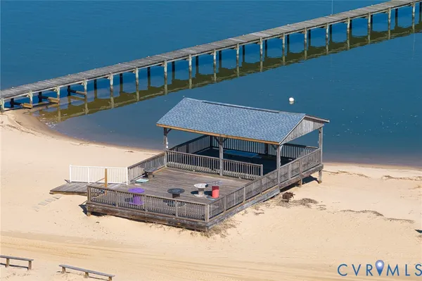 a view of a lake with a city