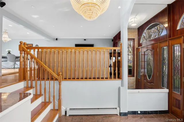 a view of entryway with a front door