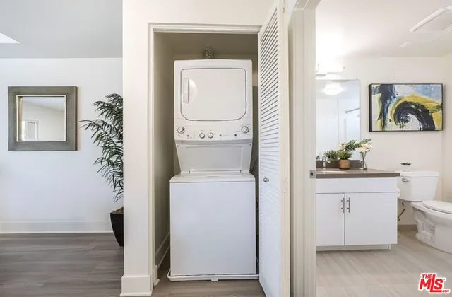 a room with a washer and dryer
