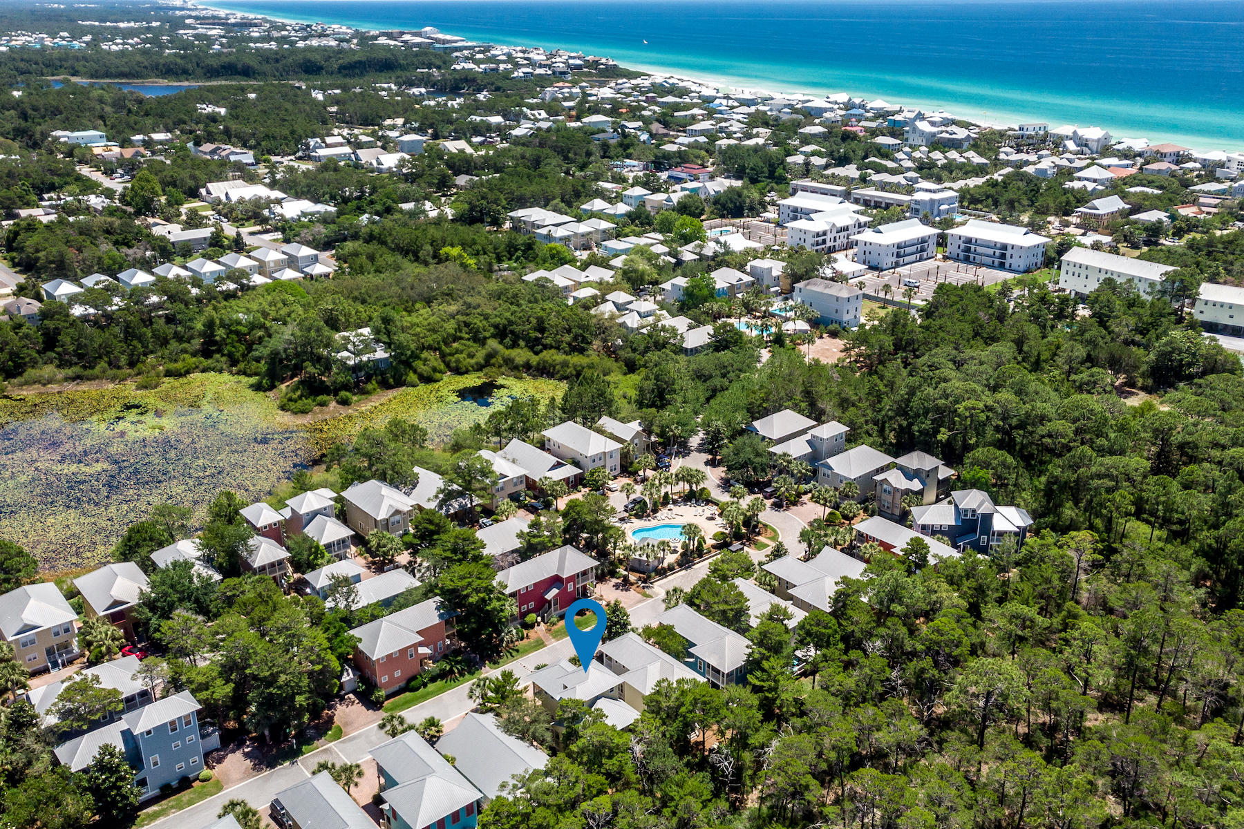 460 Hidden Lake Way Santa Rosa Beach, FL 32459 - Photo 36 of 40 an aerial view of a houses with a yard