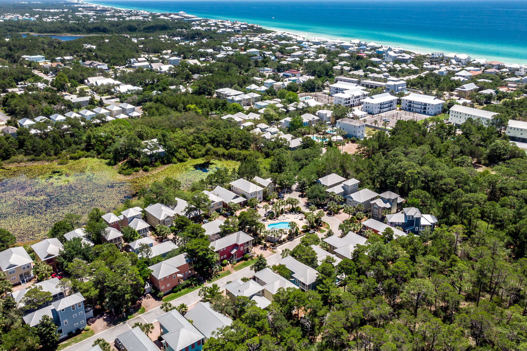 460 Hidden Lake Way Santa Rosa Beach, FL 32459 - Photo 37 of 40 an aerial view of a houses with a yard