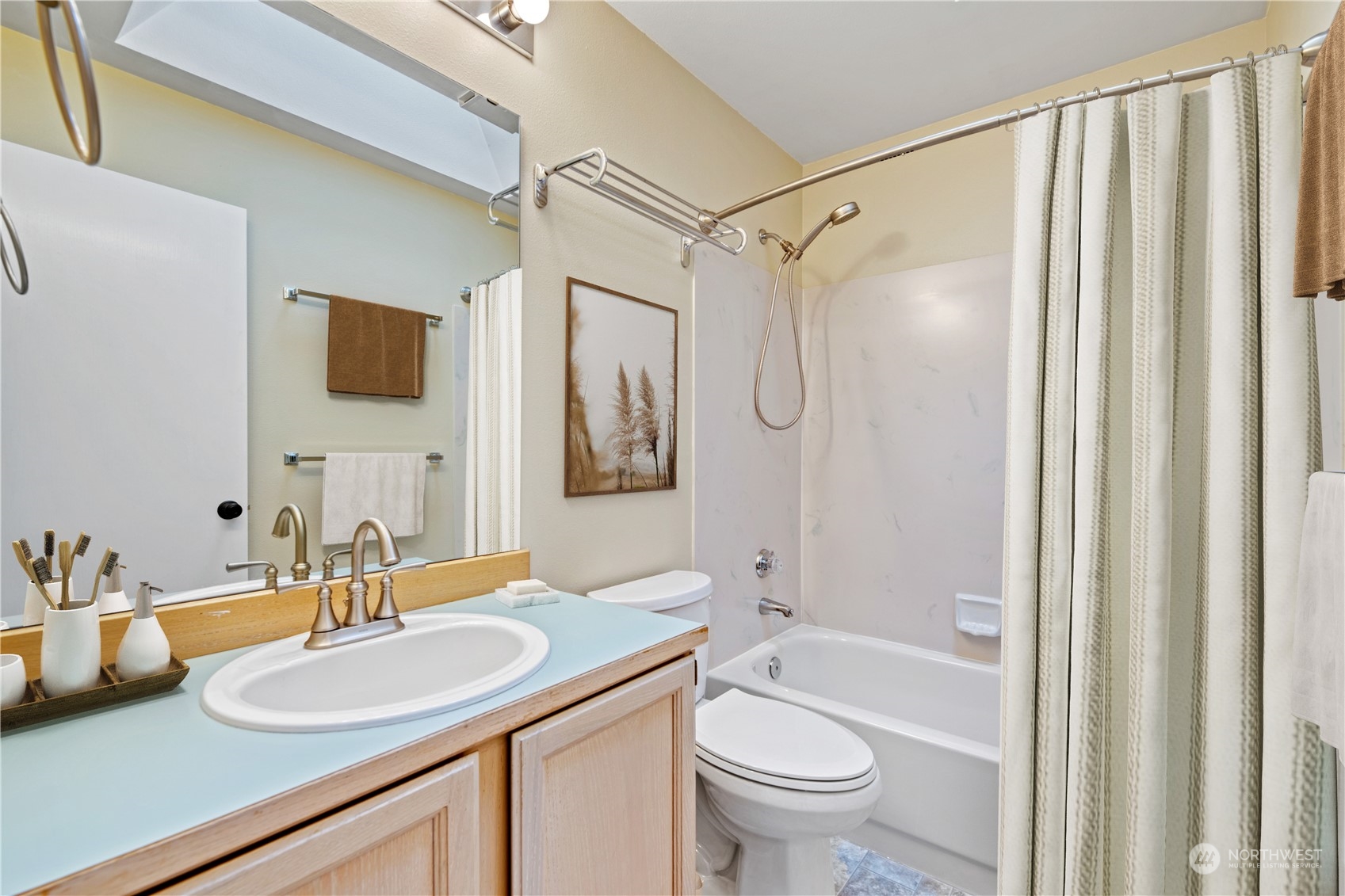 15014 Silver Firs Drive Everett, WA 98208 - Photo 20 of 30 a bathroom with a granite countertop sink toilet and shower