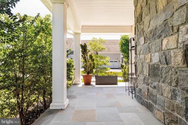 a view of a path along with potted plants