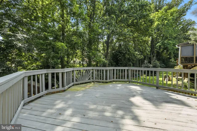 a view of a wooden deck