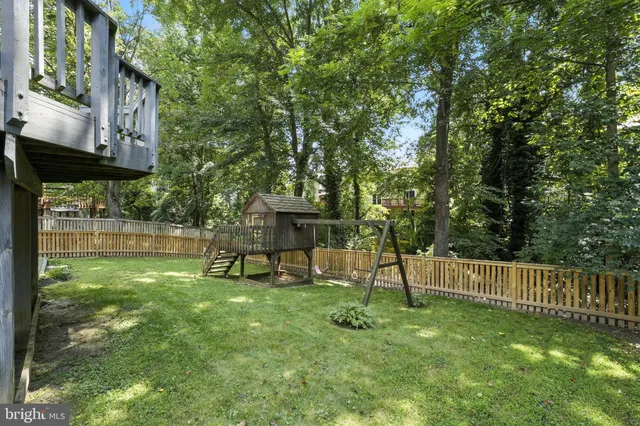 a view of a bench in a garden
