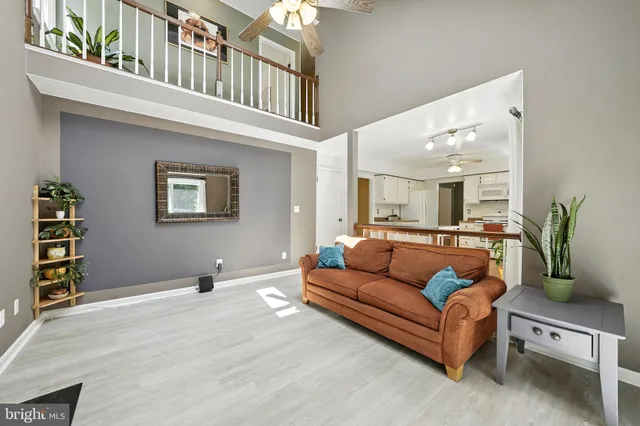 a living room with furniture