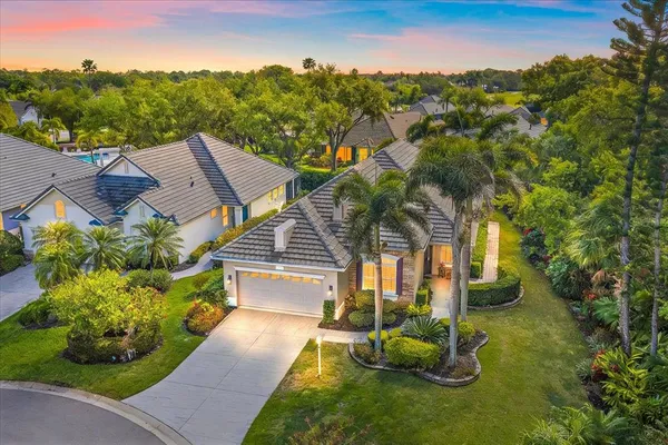 an aerial view of a house
