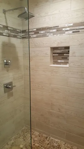 a bathroom with a shower