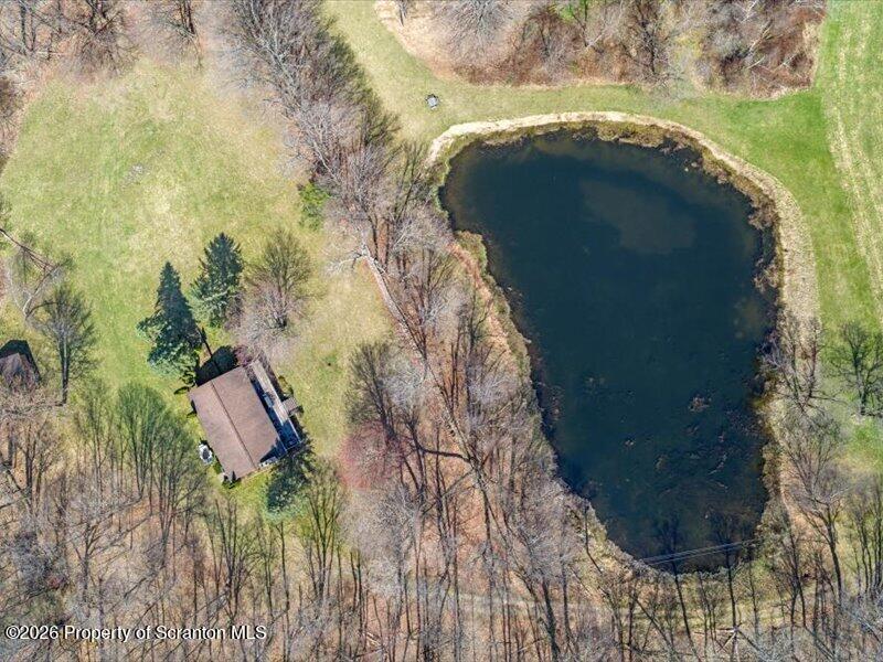249 Lane Road Kingsley, PA 18826 - Photo 34 of 34 Above view pond & house