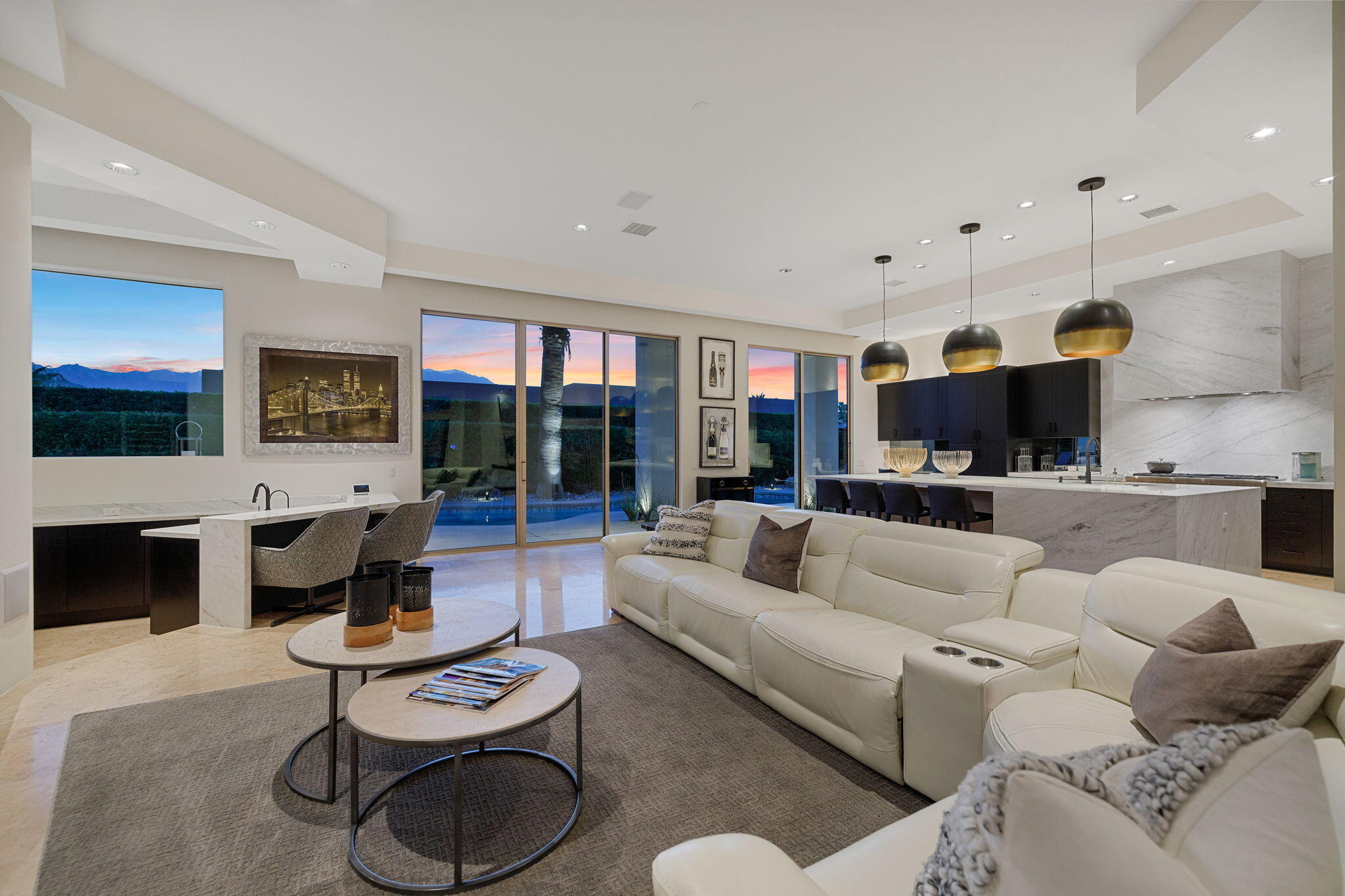 36725 Palm View Road Rancho Mirage, CA 92270 - Photo 29 of 136 a living room with furniture a rug and a fireplace