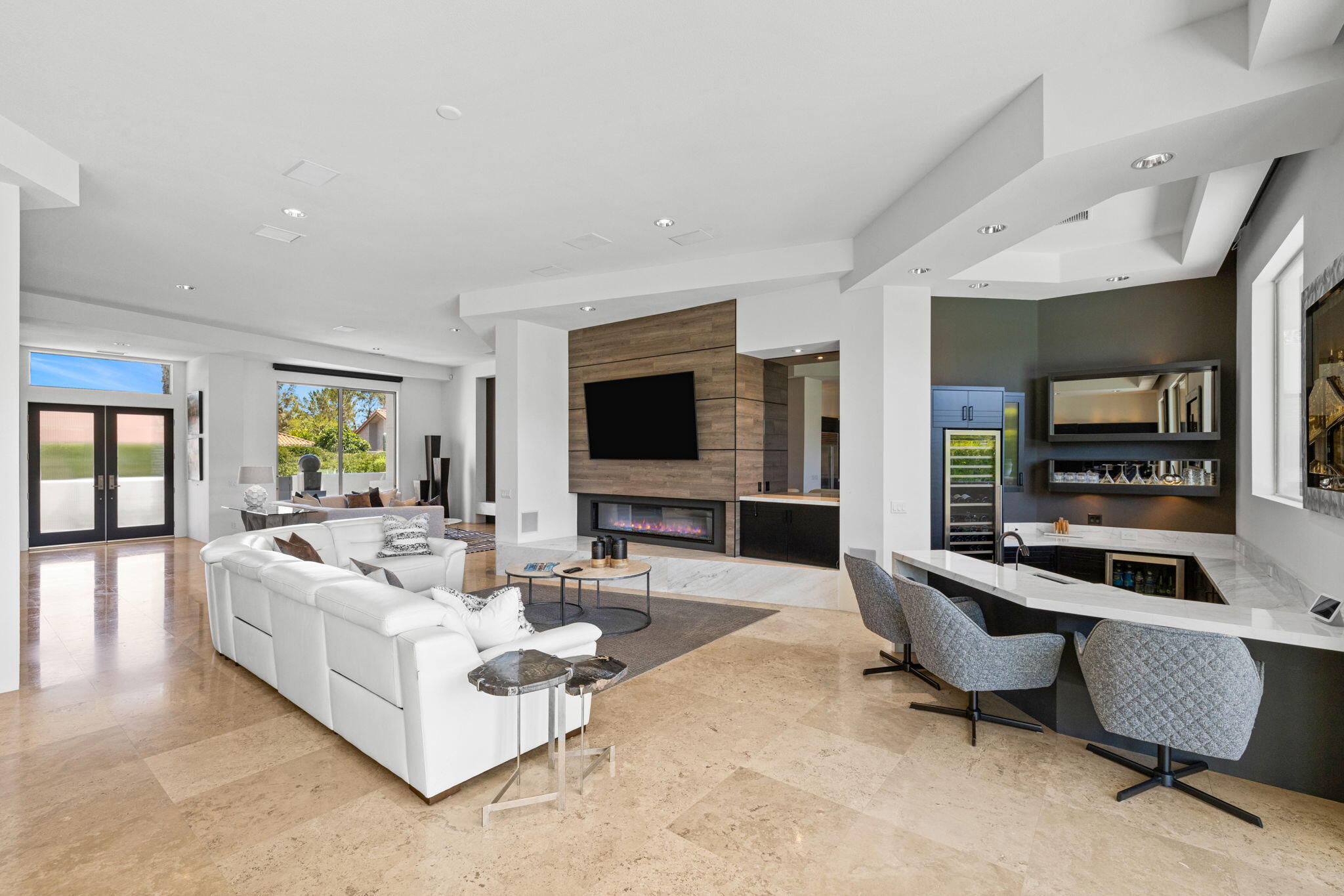 36725 Palm View Road Rancho Mirage, CA 92270 - Photo 42 of 136 a living room with furniture and a flat screen tv